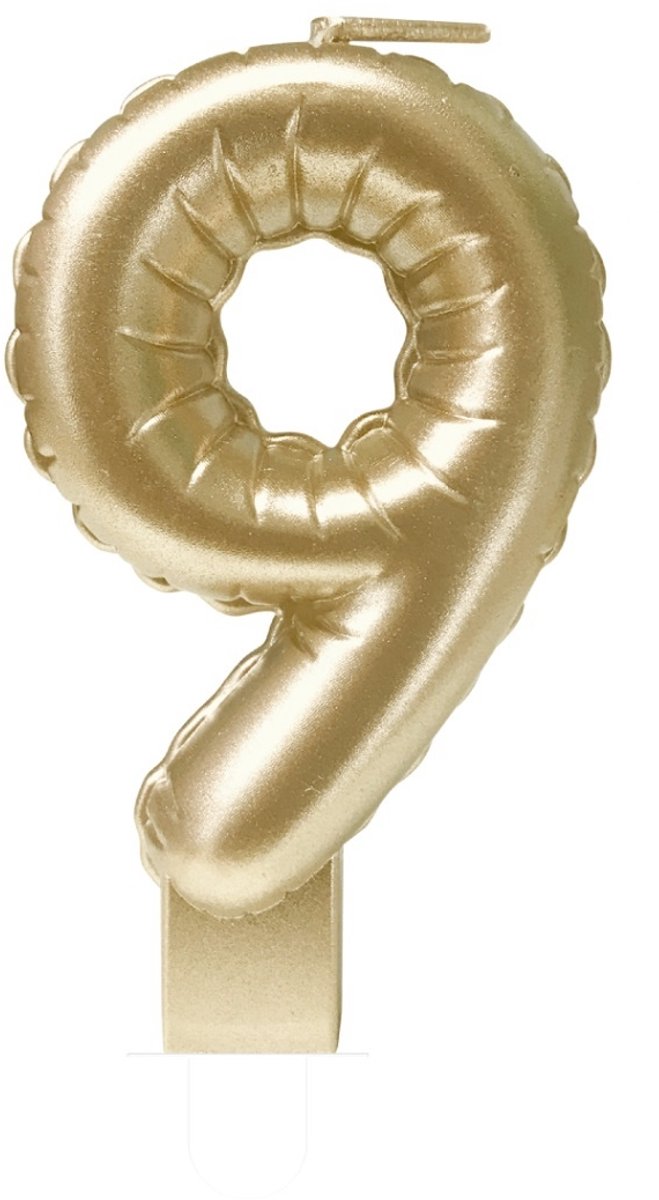 Foil balloon candle gold 9 | 4 stuks
